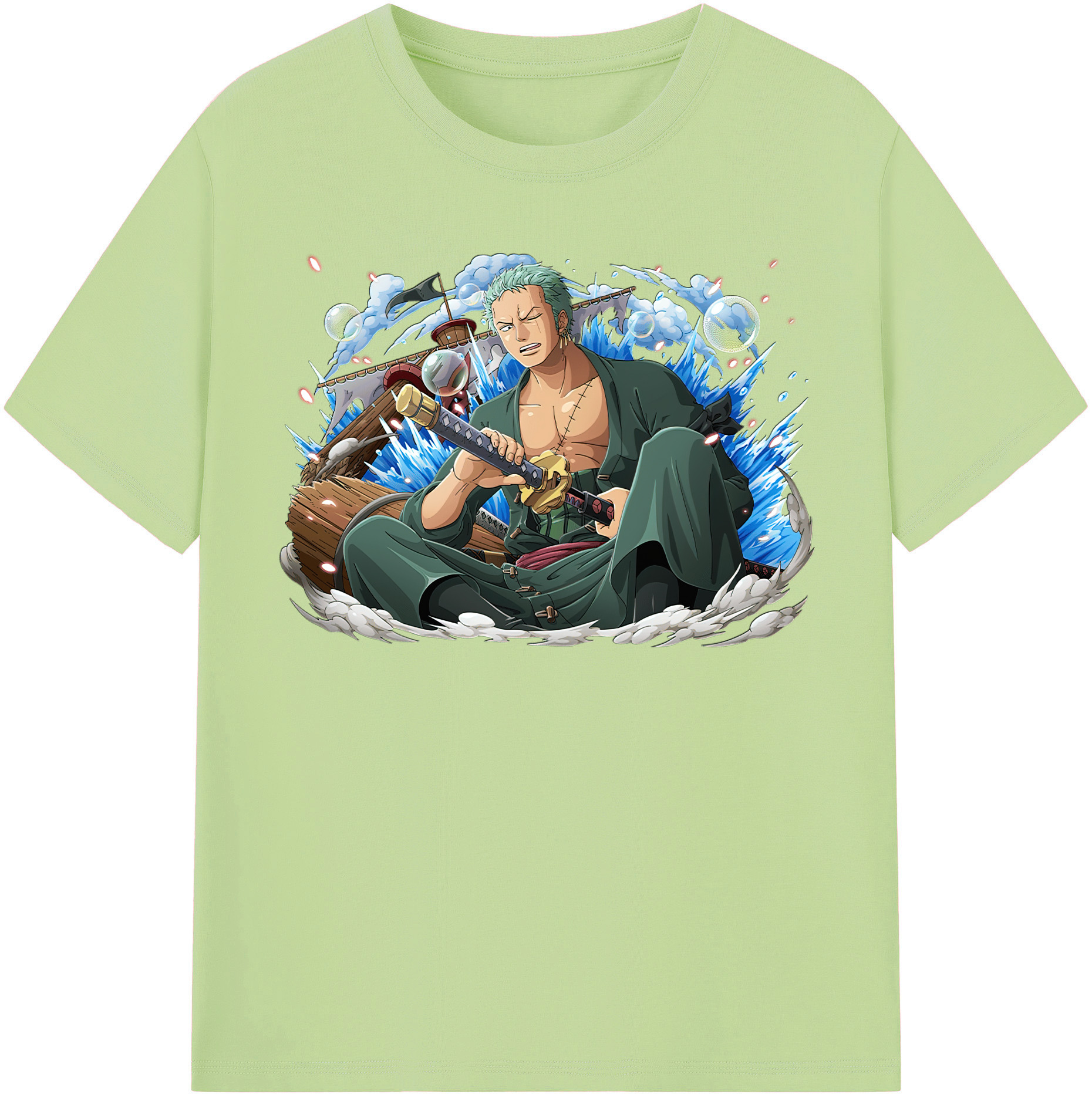 ワンピース ロロノア・ゾロ ONE PIECE Roronoa Zoro 綿100％半袖Tシャツ（フロントプリント）